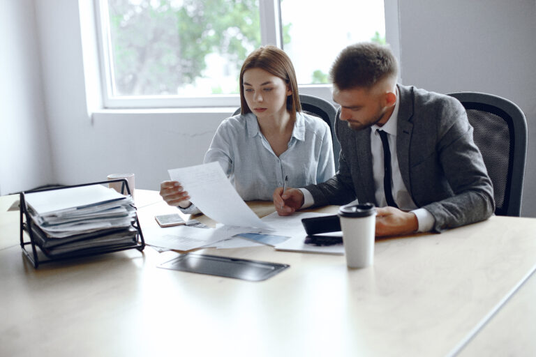 Colleagues hold a meeting